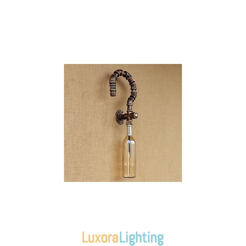 Designer Touch Decorative Retro American Village Creative Industry Wind Water Bottle Wall Lamp Wall Light Amber