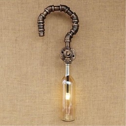 Designer Touch Decorative Retro American Village Creative Industry Wind Water Bottle Wall Lamp Wall Light Amber