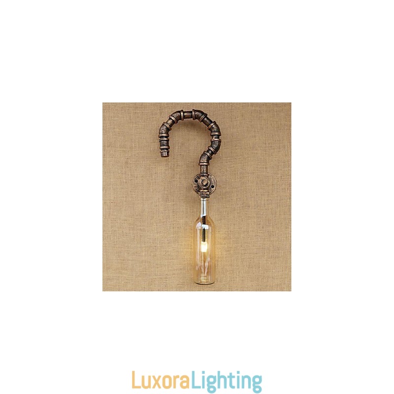 Designer Touch Decorative Retro American Village Creative Industry Wind Water Bottle Wall Lamp Wall Light Amber