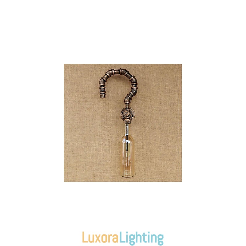 Designer Touch Decorative Retro American Village Creative Industry Wind Water Bottle Wall Lamp Wall Light Amber