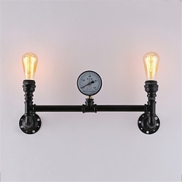 Designer Touch Decorative 2 Heads Vintage Industrial Pipe Wall Lights Black Creative Lights Restaurant Cafe Bar Decoration lighting