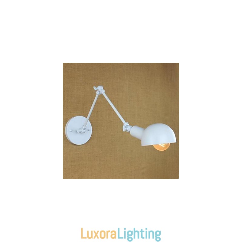 Designer Touch Decorative White Double Festival Wall Lamp Wrought Iron Long Arm