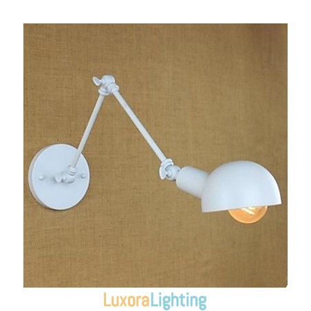 Designer Touch Decorative White Double Festival Wall Lamp Wrought Iron Long Arm