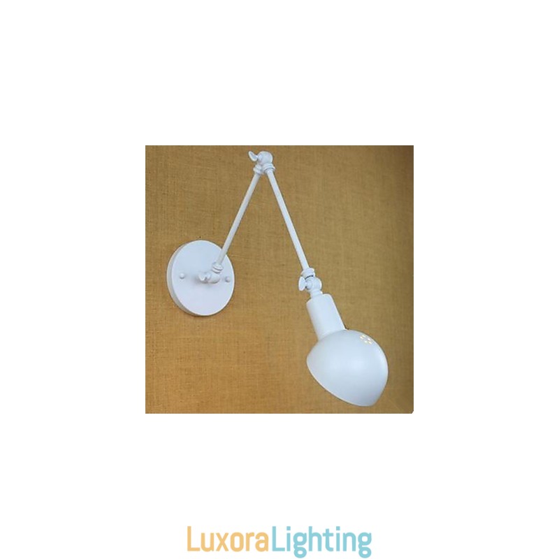 Designer Touch Decorative White Double Festival Wall Lamp Wrought Iron Long Arm