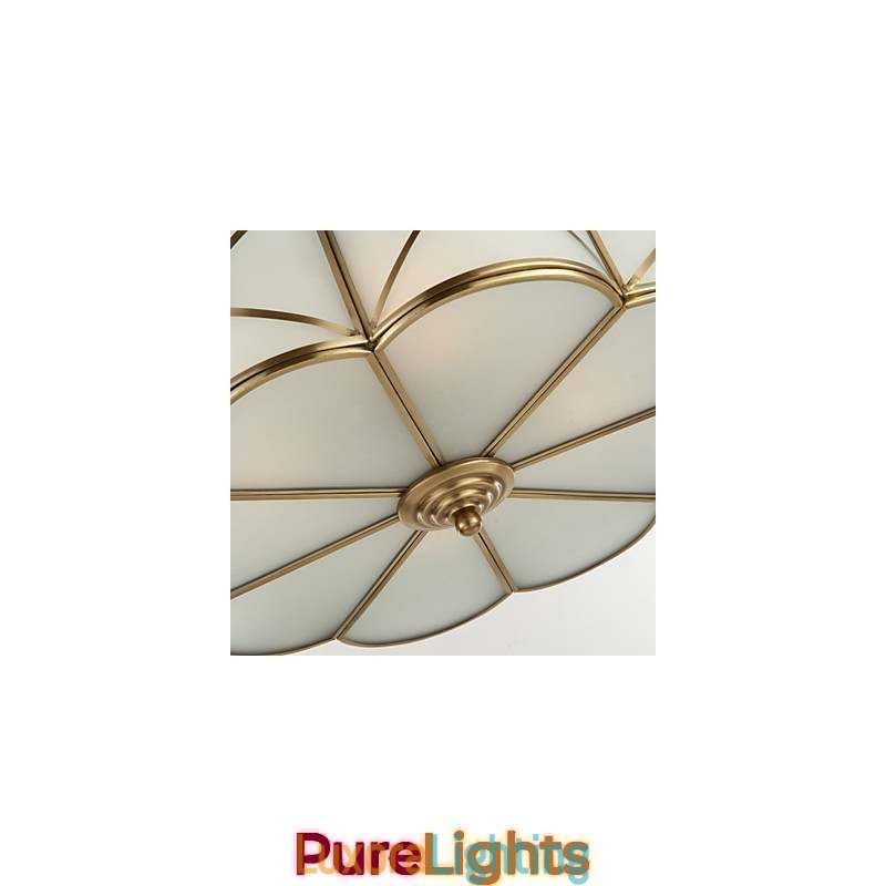 Designer Touch Decorative Traditional Classic Rustic Lodge Brass Metal Flush Mount