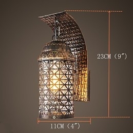 Designer Touch Decorative Rustic Lodge Painting Feature for Mini Style Uplight Wall Sconces Wall Light