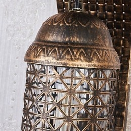 Designer Touch Decorative Rustic Lodge Painting Feature for Mini Style Uplight Wall Sconces Wall Light