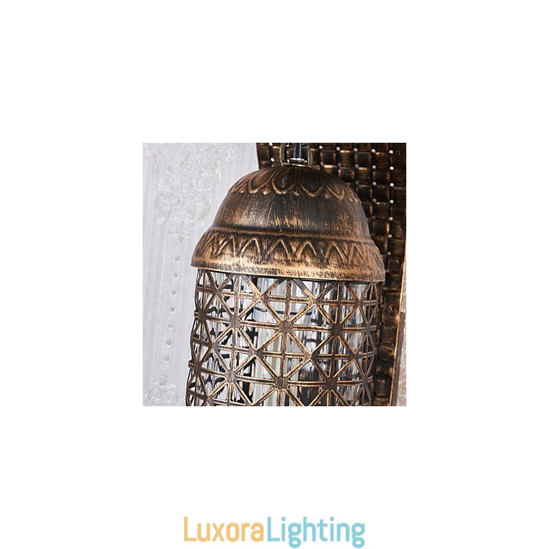 Designer Touch Decorative Rustic Lodge Painting Feature for Mini Style Uplight Wall Sconces Wall Light