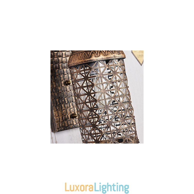 Designer Touch Decorative Rustic Lodge Painting Feature for Mini Style Uplight Wall Sconces Wall Light