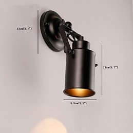 Designer Touch Decorative Vintage Black Metal Loft Wall Sconce Living Room Dining Room Hallway Cafe Bars Bar Wall Lamp