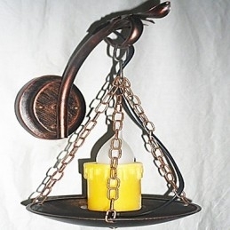 Designer Touch Decorative Rustic Lodge Painting Feature for Mini Style Uplight Wall Sconces Wall Light