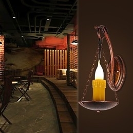 Designer Touch Decorative Rustic Lodge Painting Feature for Mini Style Uplight Wall Sconces Wall Light