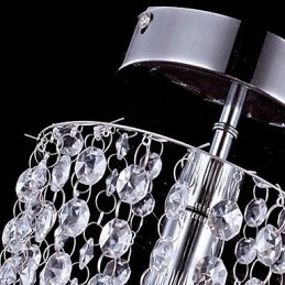 Designer Touch Decorative 1 Light Chrome Modern K9 Transparent Crystal Chandelier with 1 Bulb