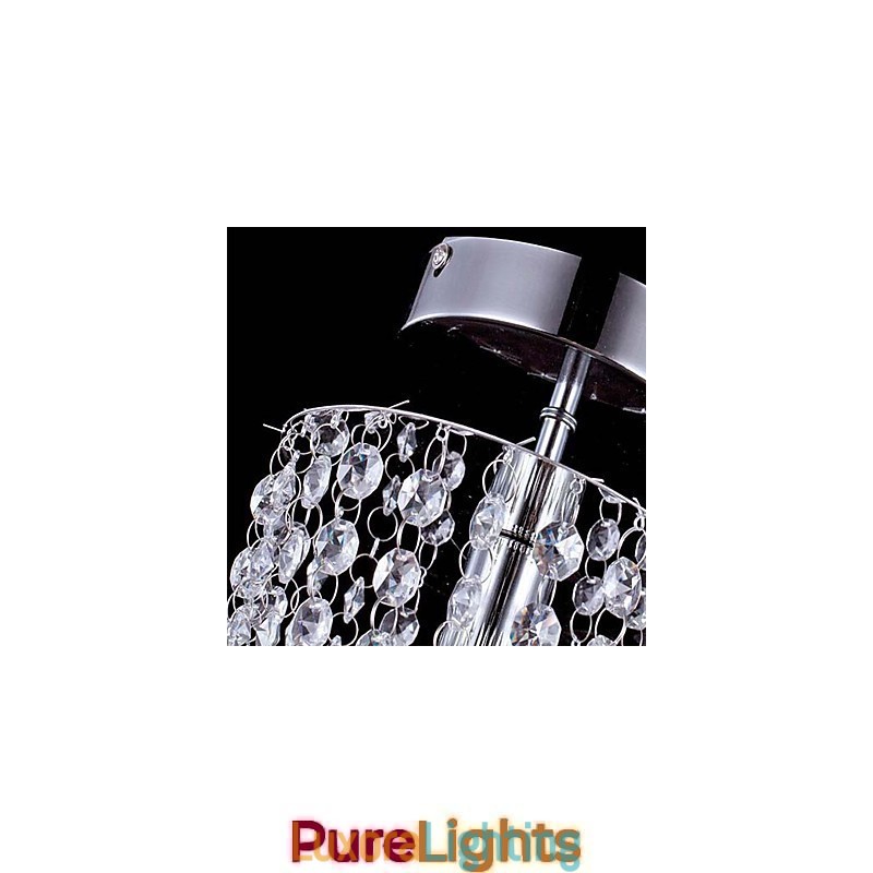 Designer Touch Decorative 1 Light Chrome Modern K9 Transparent Crystal Chandelier with 1 Bulb