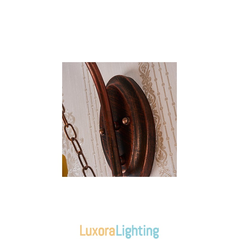 Designer Touch Decorative Rustic Lodge Painting Feature for Mini Style Uplight Wall Sconces Wall Light