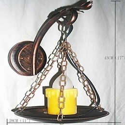 Designer Touch Decorative Rustic Lodge Painting Feature for Mini Style Uplight Wall Sconces Wall Light