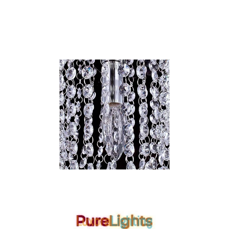 Designer Touch Decorative 1 Light Chrome Modern K9 Transparent Crystal Chandelier with 1 Bulb