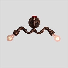 Designer Touch Decorative Vintage Industrial Pipe Wall Lights Creative Lights Restaurant Cafe Bar Decoration lighting With 2 Light Painted Finish