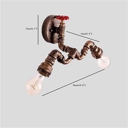 Designer Touch Decorative Vintage Industrial Pipe Wall Lights Creative Lights Restaurant Cafe Bar Decoration lighting With 2 Light Painted Finish