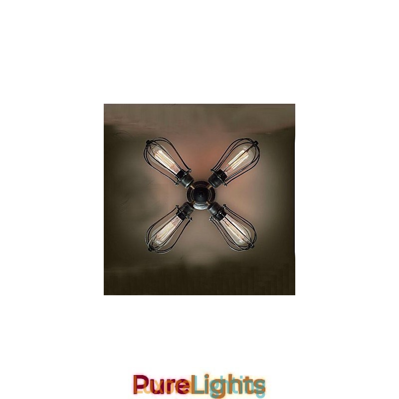 Designer Touch Decorative Vintage Mini Style Painting Metal Flush Mount