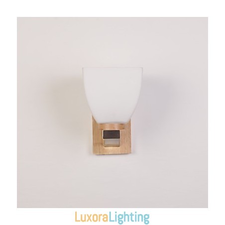 Designer Touch Decorative Simple Wall Lamp Bedside Desk Lamp With Glass Shade and Solid Wood for Bedroom Dresser Living Room Baby Room College Dorm Coffee Table Bookcas