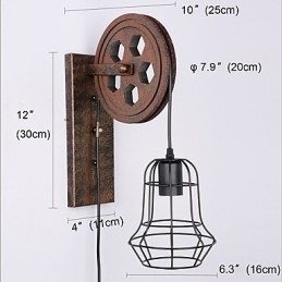 Designer Touch Decorative Industrial Retro Iron Wall Lamp Creative Personality Lift Pulley Wall Lamp