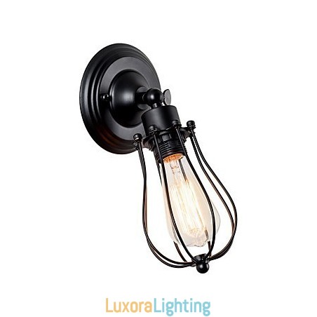 Designer Touch Decorative Vintage Wall Light Industrial Wall Sconce Black Metal Wire Caged Wall Light