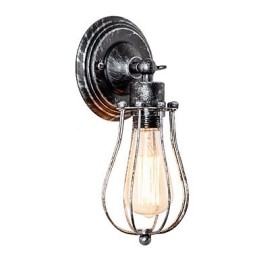 Designer Touch Decorative Vintage Wall Light Industrial Wall Sconce Black Metal Wire Caged Wall Light