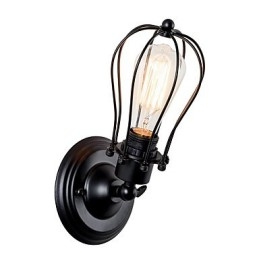 Designer Touch Decorative Vintage Wall Light Industrial Wall Sconce Black Metal Wire Caged Wall Light