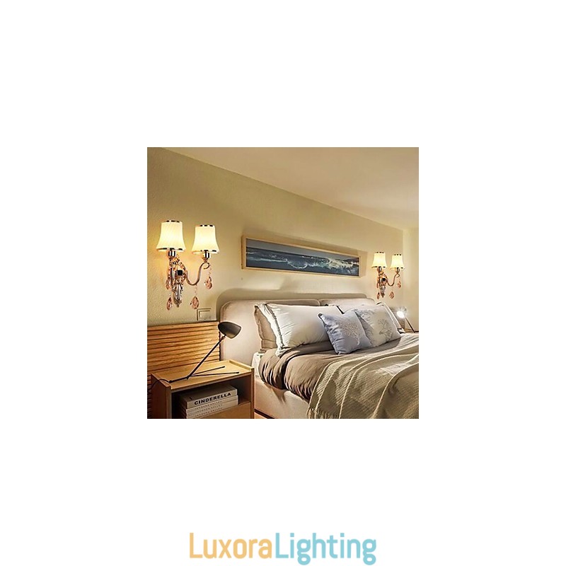 Designer Touch Decorative Modern Contemporary Electroplated Feature for Crystal Eye Protection Ambient Light Wall Lights