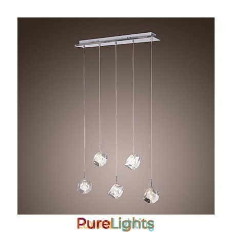 Designer Touch Decorative Modern Contemporary Island Crystal Chrome Pendant Light