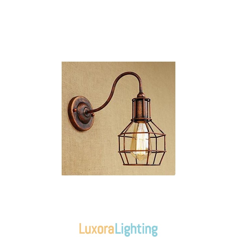 Designer Touch Decorative Iron Art Long Arm Nostalgic And Retro Creative Character Rust Color Study Sitting Room Head Of The American Wall Lamp