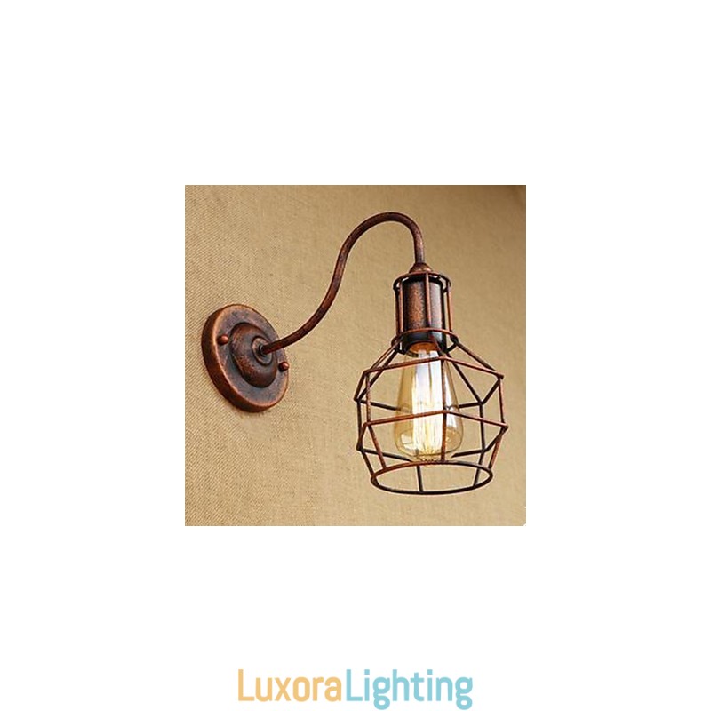 Designer Touch Decorative Iron Art Long Arm Nostalgic And Retro Creative Character Rust Color Study Sitting Room Head Of The American Wall Lamp