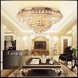 Designer Touch Decorative Modern Luxury Crystal Ceiling Light Absorb Dome Light Diameter 60CM