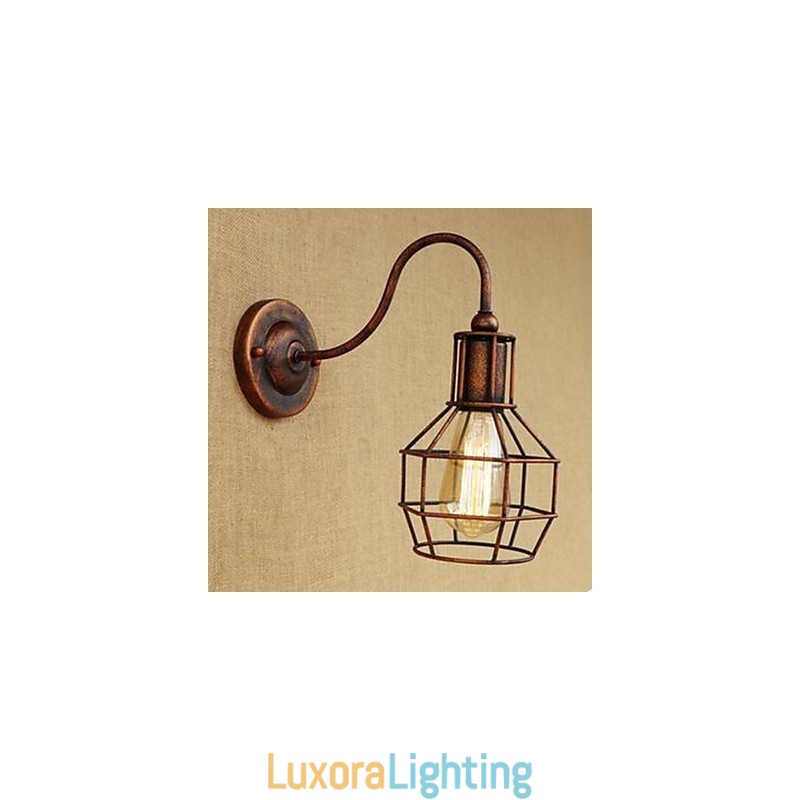 Designer Touch Decorative Iron Art Long Arm Nostalgic And Retro Creative Character Rust Color Study Sitting Room Head Of The American Wall Lamp