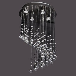 Designer Touch Decorative Modern Contemporary Crystal Chrome Metal Flush Mount