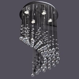 Designer Touch Decorative Modern Contemporary Crystal Chrome Metal Flush Mount