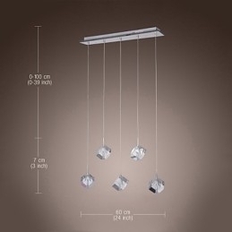 Designer Touch Decorative Modern Contemporary Island Crystal Chrome Pendant Light