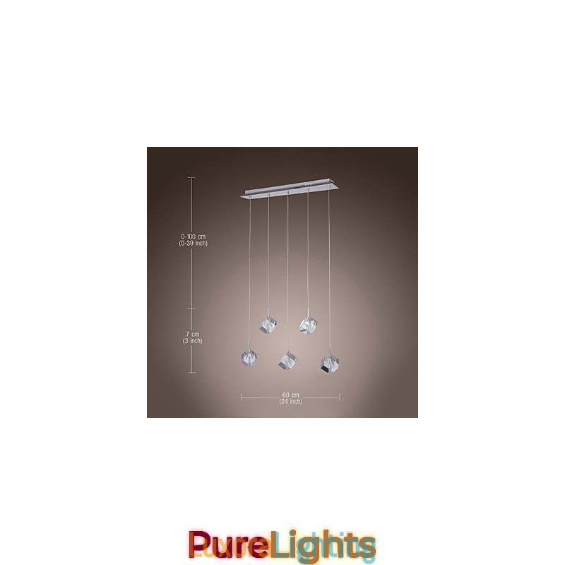 Designer Touch Decorative Modern Contemporary Island Crystal Chrome Pendant Light