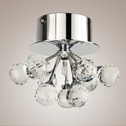 Designer Touch Decorative Modern Contemporary Crystal Mini Style Chrome Metal Flush Mount