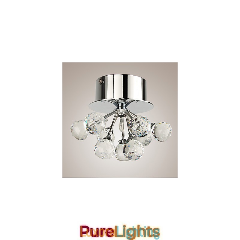 Designer Touch Decorative Modern Contemporary Crystal Mini Style Chrome Metal Flush Mount