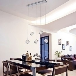 Designer Touch Decorative Modern Contemporary Island Crystal Chrome Pendant Light