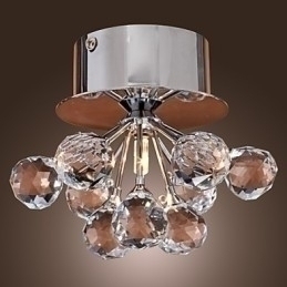 Designer Touch Decorative Modern Contemporary Crystal Mini Style Chrome Metal Flush Mount