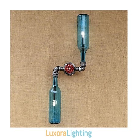 Designer Touch Decorative Rustic Lodge Brass Feature for Ambient Light Wall Sconces Wall Light Blue