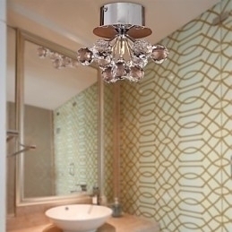 Designer Touch Decorative Modern Contemporary Crystal Mini Style Chrome Metal Flush Mount