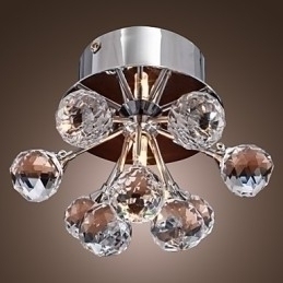 Designer Touch Decorative Modern Contemporary Crystal Mini Style Chrome Metal Flush Mount