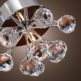 Designer Touch Decorative Modern Contemporary Crystal Mini Style Chrome Metal Flush Mount