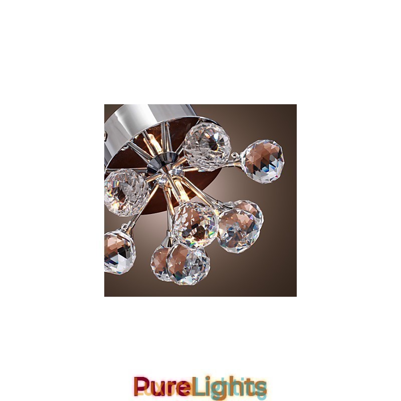 Designer Touch Decorative Modern Contemporary Crystal Mini Style Chrome Metal Flush Mount