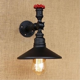 Designer Touch Decorative Rustic Lodge Painting Feature for Ambient Light Wall Sconces Wall Light Black