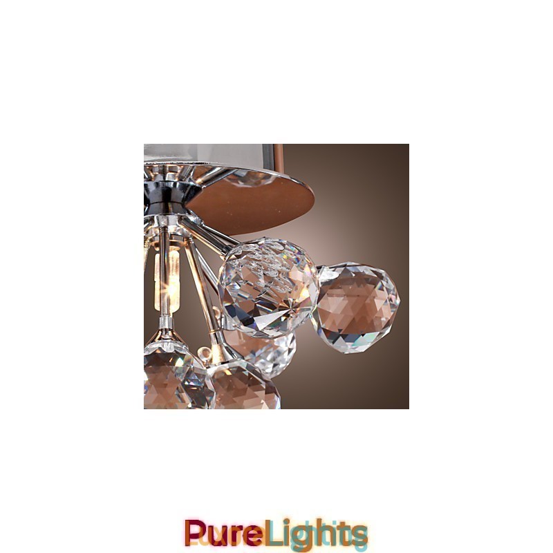 Designer Touch Decorative Modern Contemporary Crystal Mini Style Chrome Metal Flush Mount